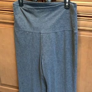 TEK WIDE WAIST BAND GRAY YOGA PANTS
